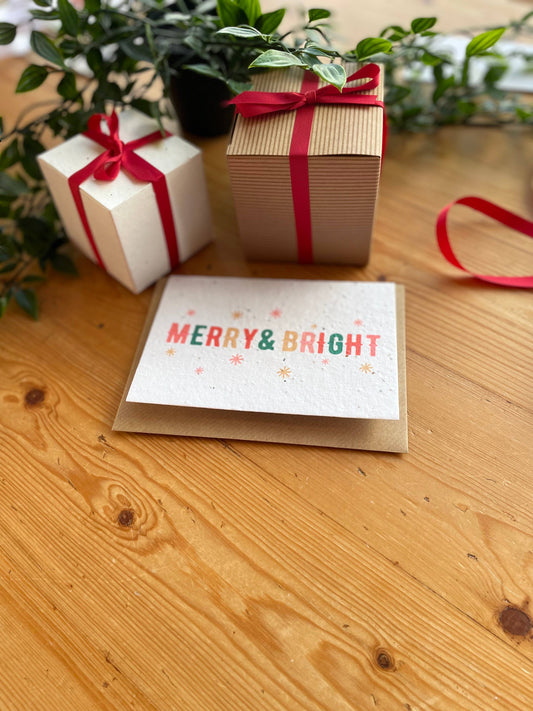 Plantable Greeting Card - Merry & Bright